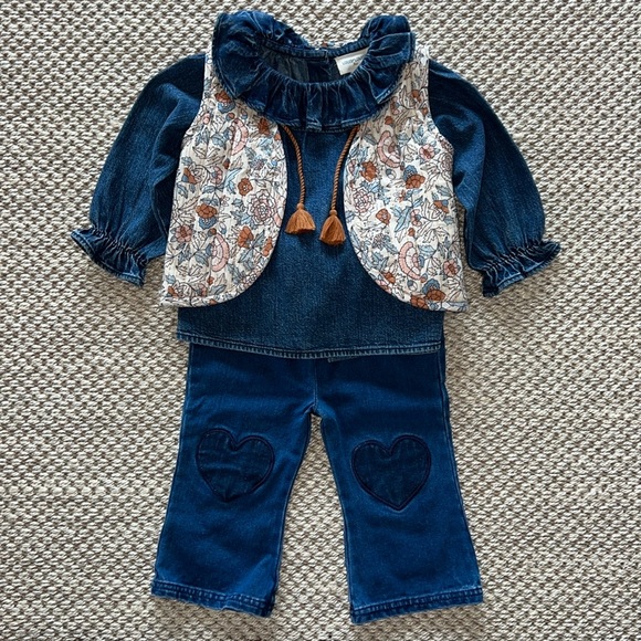Louis Louise Trousers Holly Washed Denim size 2 Year - Picture 9 of 10